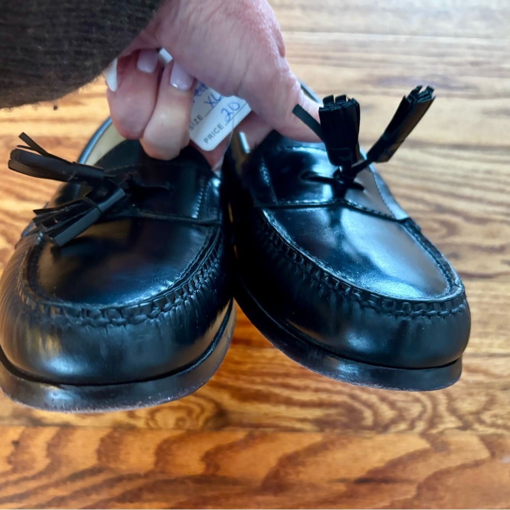Cole Haan Glossy Black Tassel Loafers - Size 10 - Picture 8 of 9